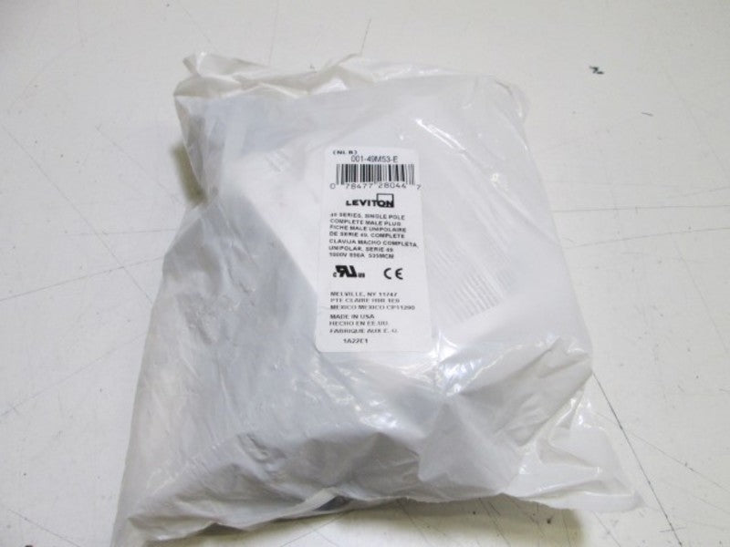 LEVITON PLUG 001-49M53-E PLUG (BLACK) * NEW IN FACTORY BAG *