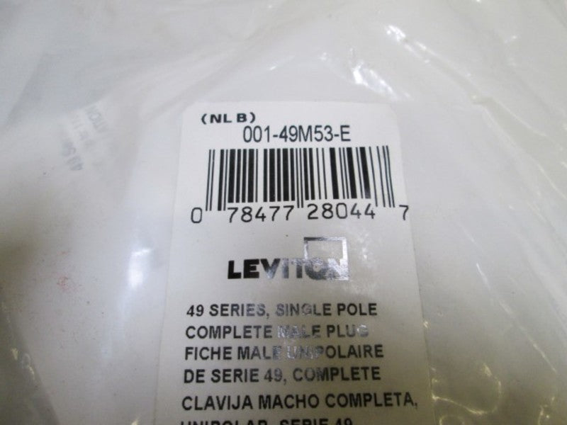 LEVITON PLUG 001-49M53-E PLUG (BLACK) * NEW IN FACTORY BAG *