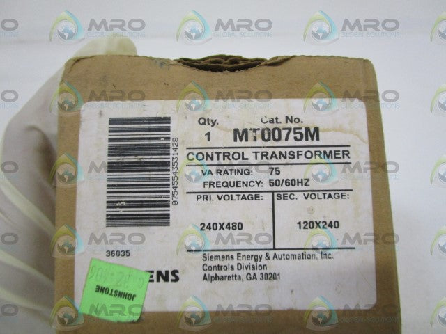 SIEMENS TRANSFORMER MT0075M *NEW IN BOX*