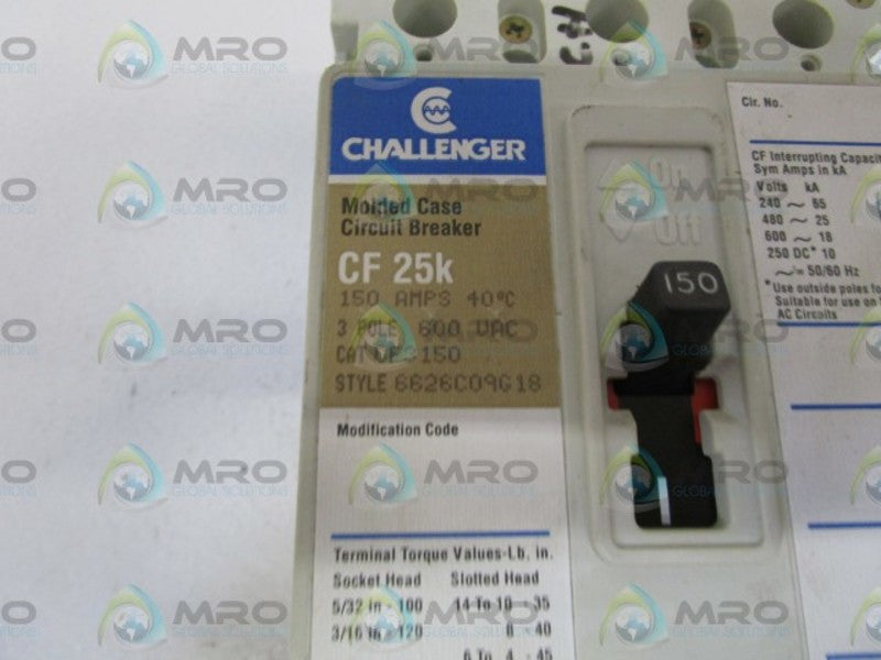 CHALLENGER CIRCUIT BREAKER CF3150  UNMP