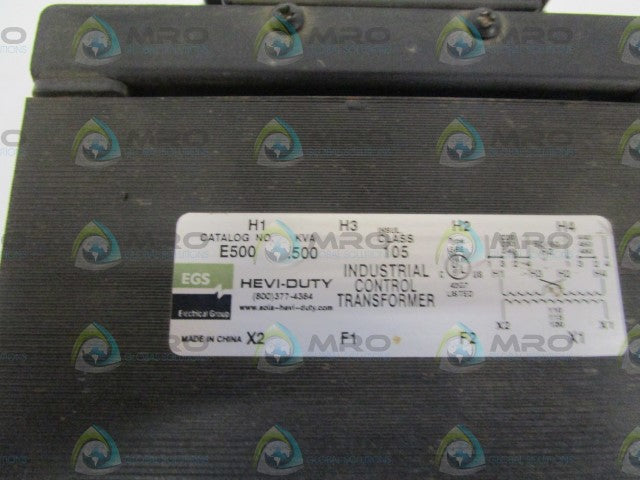 HEVI-DUTY CONTROL TRANSFORMER E500 *USED*