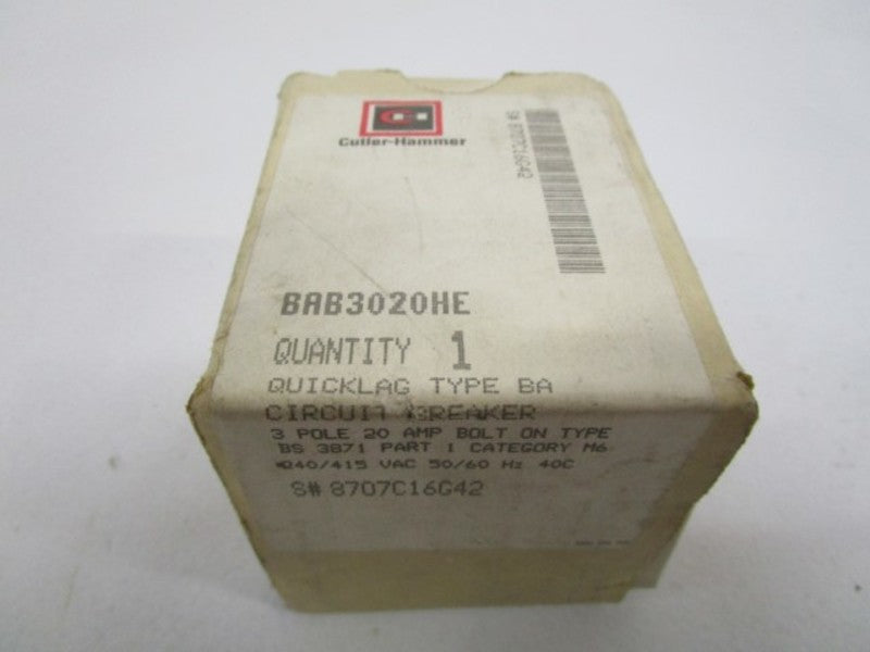 CUTLER-HAMMER CIRCUIT BREAKER BAB3020HE  NSMP