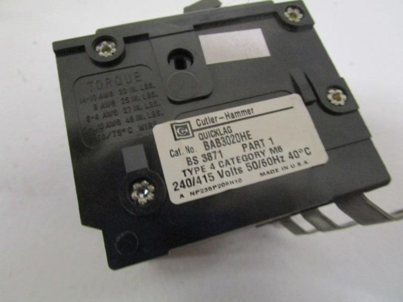 CUTLER-HAMMER CIRCUIT BREAKER BAB3020HE  NSMP