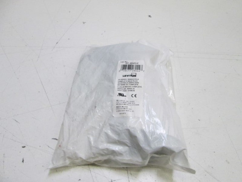 LEVITON BLACK PLUG 001-49M53-E * NEW IN FACTORY BAG *