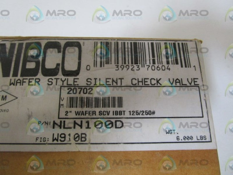 NIBCO W910B WATER STYLE SILENT CHECK VALVE NLN100D *FACTORY SEALED*