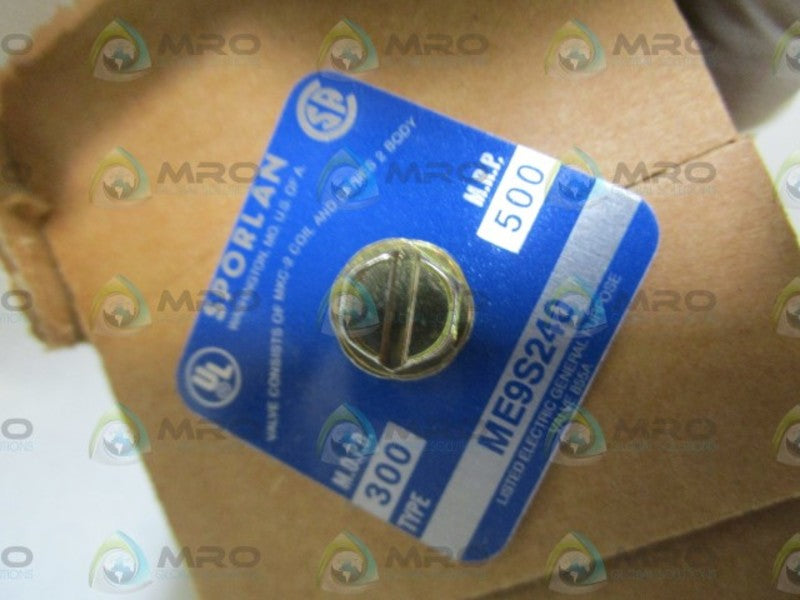 SPORLAN SOLENOID VALVE ME9S240 *NEW IN BOX*