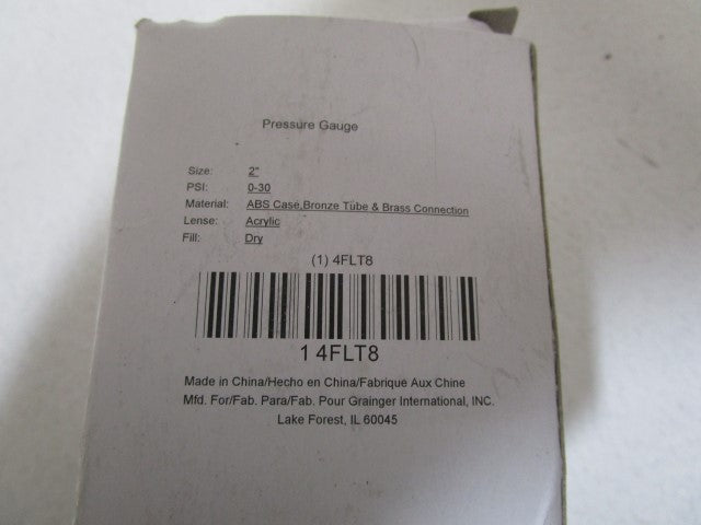LOT OF 2 GRAINGER 0-30PSI PRESSURE GAUGE 4FLT8 *NEW IN BOX*