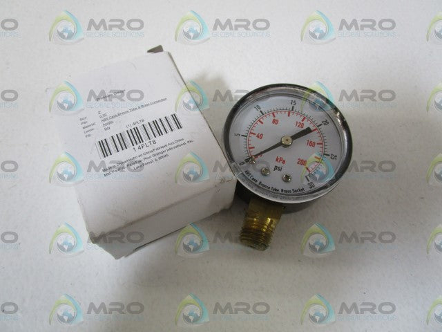 LOT OF 2 GRAINGER 0-30PSI PRESSURE GAUGE 4FLT8 *NEW IN BOX*