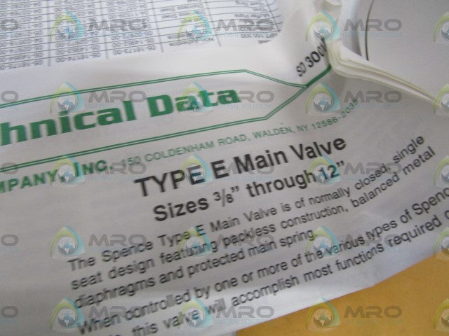 SPENCE E-VALVE REPAIR KIT 1-1/4"  (AS PICTURED) *NEW IN BOX*