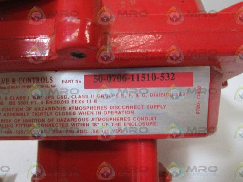 BRAY VALVE MONITOR 50-0706-11510-532  NSMP