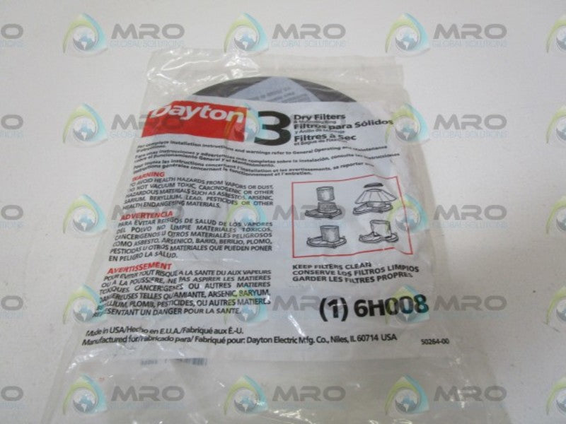 DAYTON 3 DRY FILTERS 6H008  NSMP