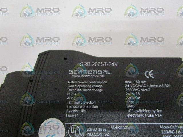 SCHMERSAL SAFETY CONTROLLER SRB 206ST-24V *NEW NO BOX*