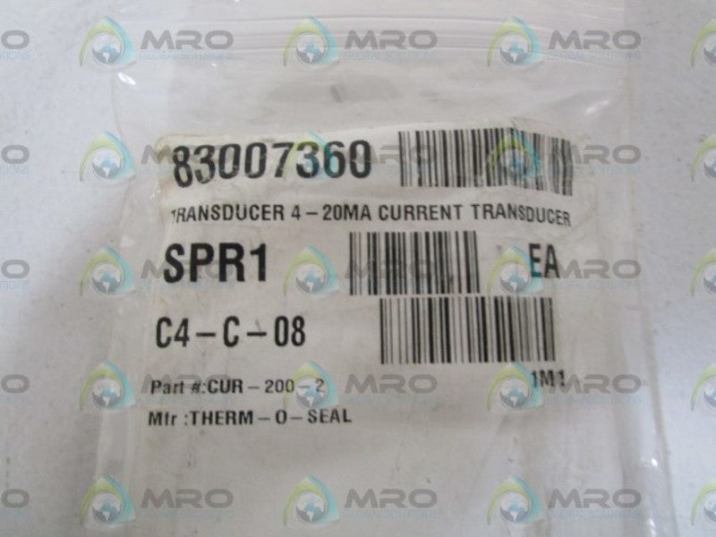 THERM-O-SEAL TRANSDUCER 4-20MA CUR-200-2 *NEW NO BOX*