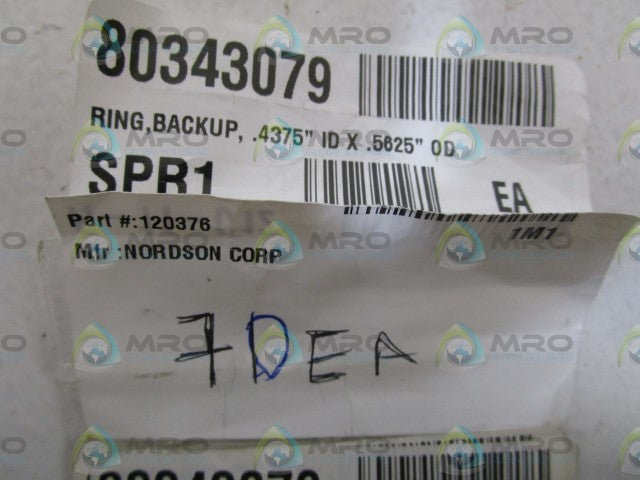 LOT OF 70 NORDSON 120376  .4375"X.5625 BACKUP RING *NEW NO BOX*