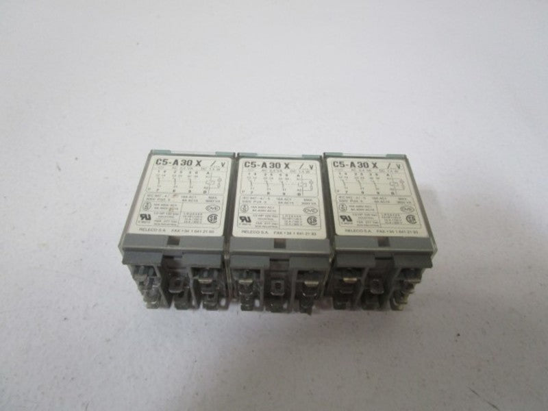 LOT OF 3 RELECO 120V RELAY C5-A30X/...V *USED*