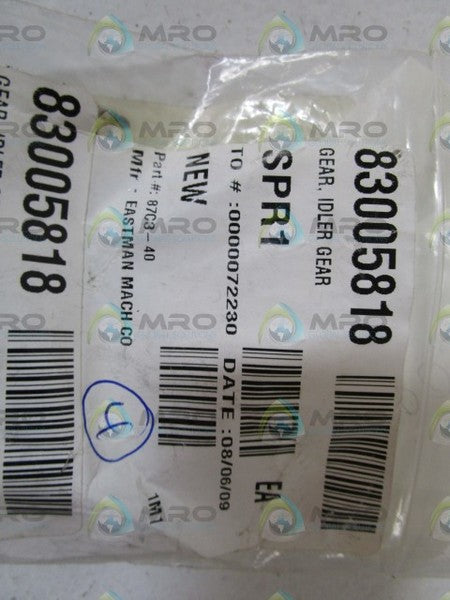 LOT OF 4 EASTMAN MACH CO. IDLER GEAR 87C3-40 *NEW NO BOX*
