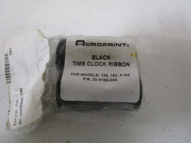 LOT OF 2 ACOPRINT BLACK TIME CLOCK RIBBON 20-0106-006 *NEW NO BOX*
