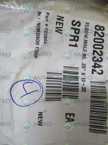 LOT OF 4 NORDSON MALE ELBOW 220644 *NEW NO BOX*