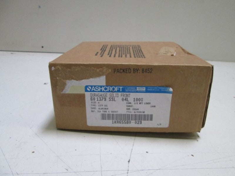 ASHCROFT 601379SSL04L-100# DURAGAUGE 0-100 PSI  NSMP