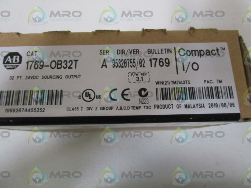 ALLEN BRADLEY 1769-OB32T SER. A F/W 3.1 DATE:2010 * FACTORY SEALED *