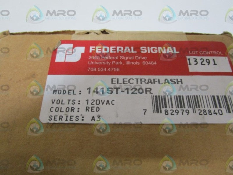 FEDERAL SIGNAL ELECTRAFLASH 141ST-120R RED STROBE LIGHT * FACTORY SEALED *