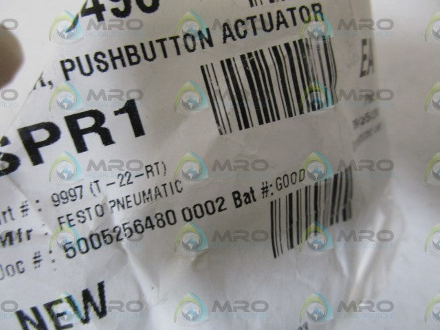 LOT OF 2 FESTO PUSHBUTTON ACTUATOR T-22-RT *NEW NO BOX*