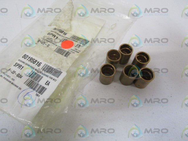 LOT OF 6 POTDEVIN MACH CO BUSHING FEED ROLLER NTZ-202 *NEW NO BOX*