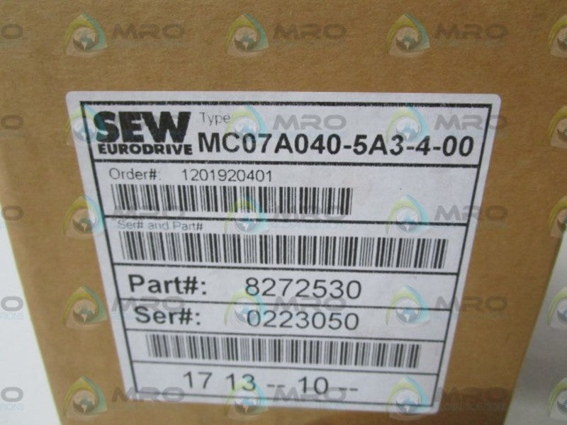 SEW-EURODRIVE MC07A040-5A3-4-00 DRIVE INVERTER *NEW IN BOX*