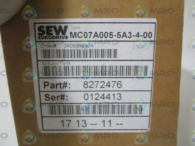 SEW-EURODRIVE MC07A005-5A3-4-00 DRIVE INVERTER *NEW IN BOX*