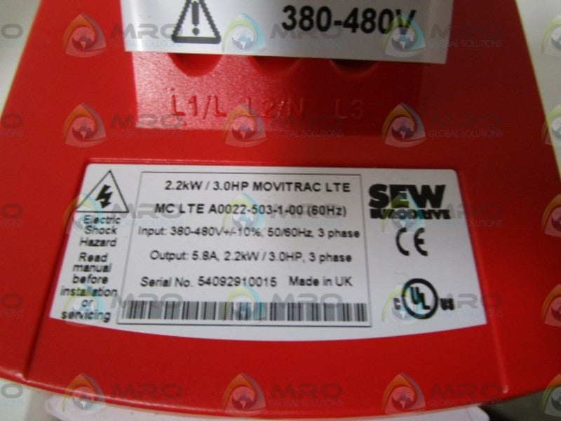 SEW-EURODRIVE MC LTE A0022-503-1-00 INVERTER DRIVE *NEW IN BOX*