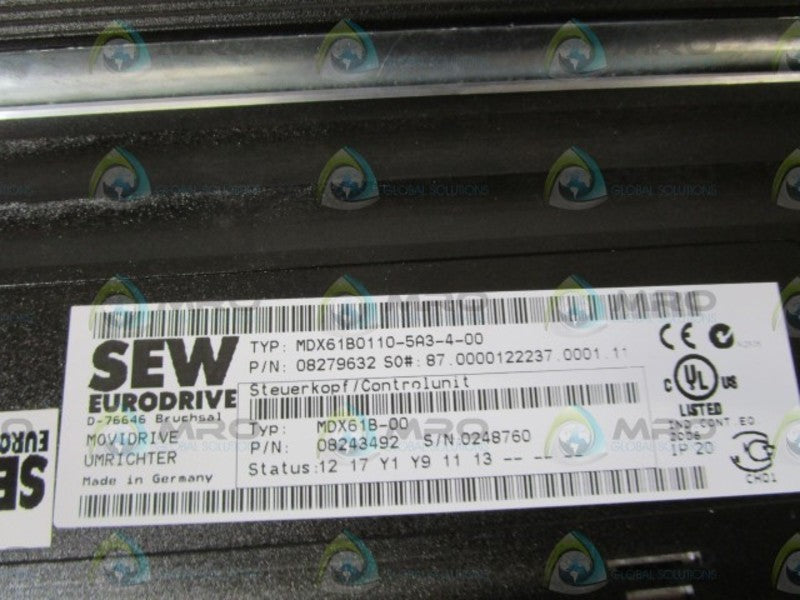 SEW-EURODRIVE MDX61B0110-5A3-4-00 DRIVE (AS PICTURED) *NEW NO BOX*