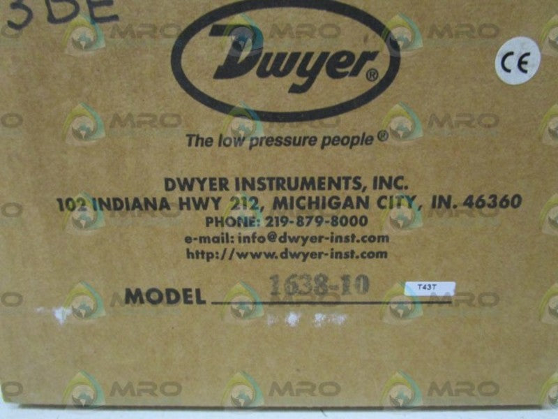 DWYER PRESSURE SWITCH 1638-10 * FACTORY SEALED *