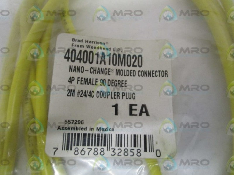 BRAD HARRISON FEMALE MOLDED CONNECTOR 404001A10M020  NSMP