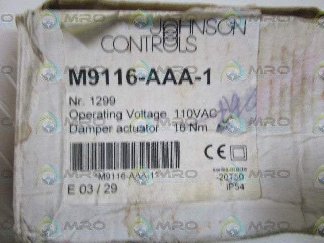 JOHNSON CONTROL DAMPER ACTUATOR M9116-AAA-1 *NEW IN BOX *