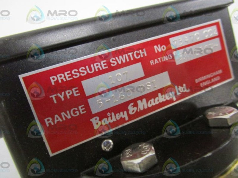 BAILEY & MACKEY 107 PRESSURE SWITCH 5/160PSI  NSMP