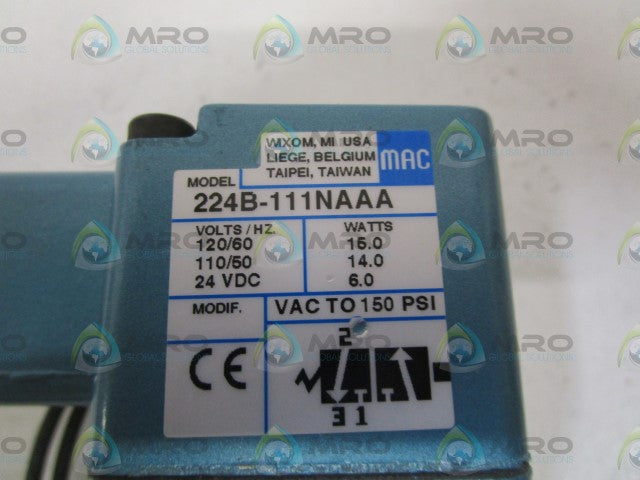 MAC 224B-111NAAA SOLENOID VALVE *NEW NO BOX*