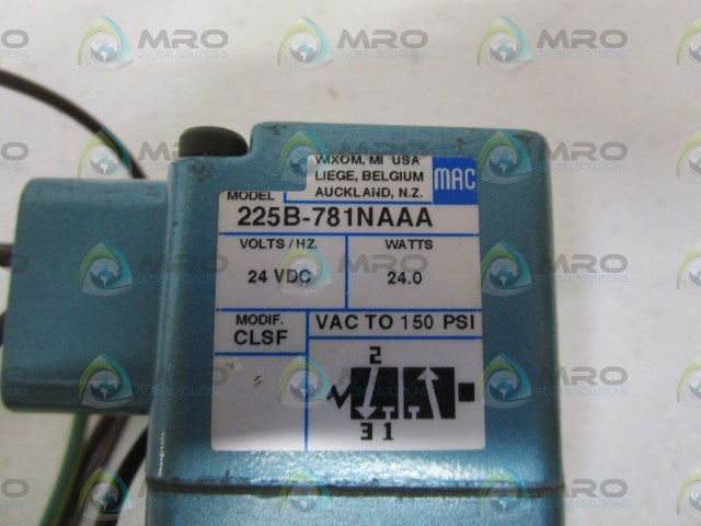 MAC SOLENOID VALVE 225B-781NAAA *NEW NO BOX*