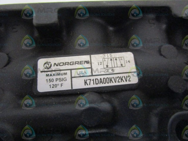 NORGREN SOLENOID VALVE K71DA00KV2KV2 (AS IS) *NEW NO BOX*