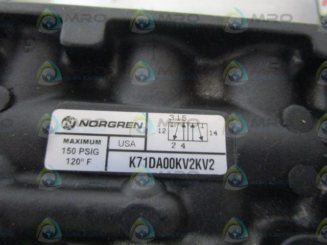 NORGREN SOLENOID VALVE K71DA00KV2KV2 *NEW NO BOX *