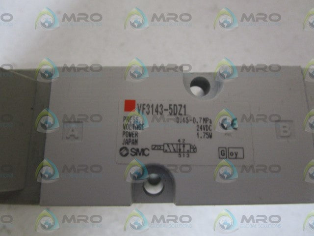SMC PILOT VALVE W/O COIL VF3143-5DZ1  *USED*