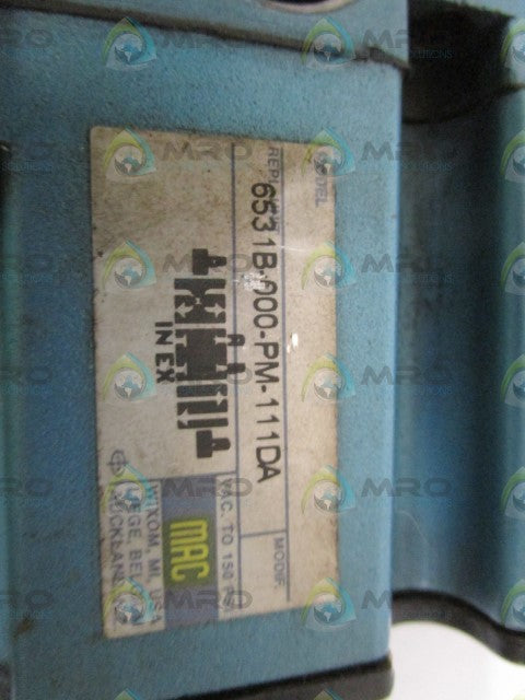 MAC 6531B-000-PM-111DA SOLENOID VALVE *USED*