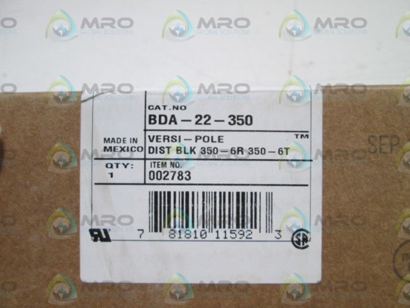 BURNDY POWER DISTRIBUTION BLOCK BDA-22-350  NSMP
