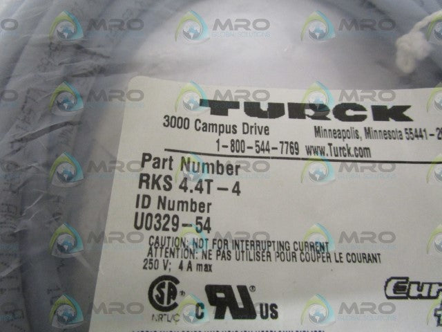 TURCK MOLDED CORDSET RKS 4.4T-4 *NEW IN FACTORY BAG*