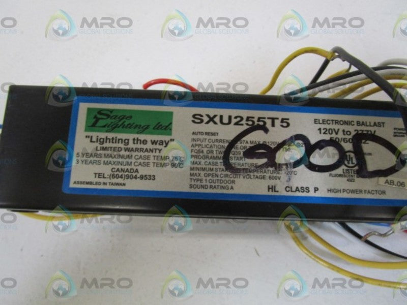 SAGE LIGHTING LTD. 120-277V BALLAST SXU255T5 *USED*