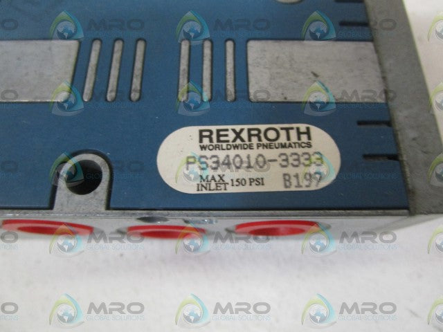 REXROTH PNEUMATIC VALVE PS34010-3333 *NEW NO BOX*
