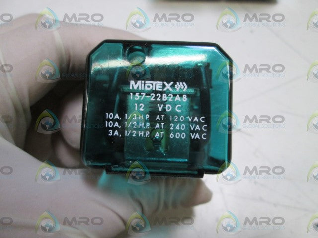 LOT OF 3 MIDTEX RELAY 157-22B2A8 12VDC *USED*