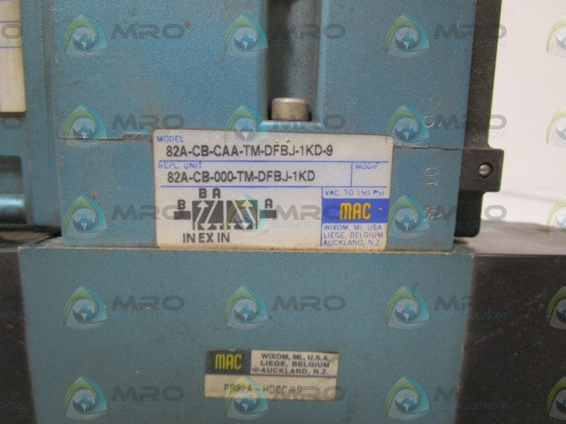 MAC SOLENOID VALVE 82A-CB-CAA-TM-DFBJ-1KD-9 *USED*