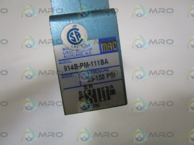 MAC VALVE 914B-PM-111BA *USED*
