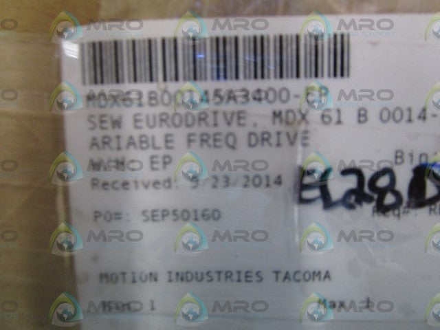 SEW-EURODRIVE MDX61B0014-5A3-4-00 INVERTER DRIVE *NEW IN BOX*