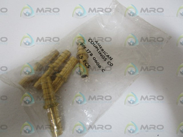 LOT OF 5 AMERICAN COUPLINGS CO. FITTING COUPLING 1780606C *NEW IN FACTORY BAG*